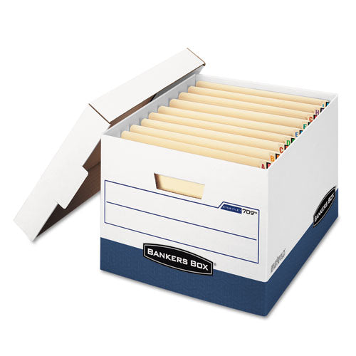 Bankers Box® wholesale. Stor-file End Tab Storage Boxes, Letter-legal Files, White-blue, 12-carton. HSD Wholesale: Janitorial Supplies, Breakroom Supplies, Office Supplies.