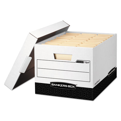 Bankers Box® wholesale. R-kive Heavy-duty Storage Boxes, Letter-legal Files, 12.75" X 16.5" X 10.38", White-black, 12-carton. HSD Wholesale: Janitorial Supplies, Breakroom Supplies, Office Supplies.