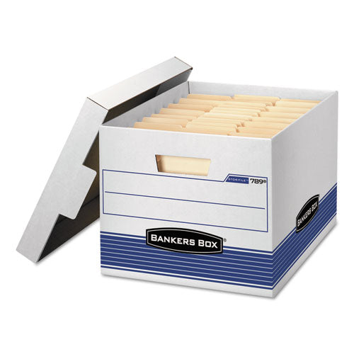 Bankers Box® wholesale. Stor-file Medium-duty Letter-legal Storage Boxes, Letter-legal Files, 12.75" X 16.5" X 10.5", White-blue, 4-carton. HSD Wholesale: Janitorial Supplies, Breakroom Supplies, Office Supplies.