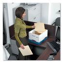 Bankers Box® wholesale. R-kive Heavy-duty Storage Boxes With Dividers, Letter-legal Files, 12.75" X 16.5" X 10.38", White-blue, 12-carton. HSD Wholesale: Janitorial Supplies, Breakroom Supplies, Office Supplies.