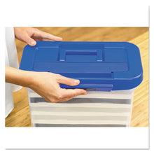 Load image into Gallery viewer, Bankers Box® wholesale. Heavy-duty Portable File Box, Letter Files, 14.25&quot; X 8.63&quot; X 11.06&quot;, Clear-blue. HSD Wholesale: Janitorial Supplies, Breakroom Supplies, Office Supplies.
