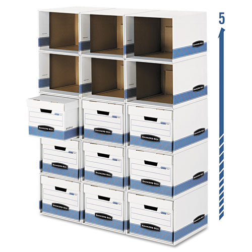 Bankers Box® wholesale. File-cube Box Shell, Legal-letter, 12 X 15 X 10, White-blue. HSD Wholesale: Janitorial Supplies, Breakroom Supplies, Office Supplies.