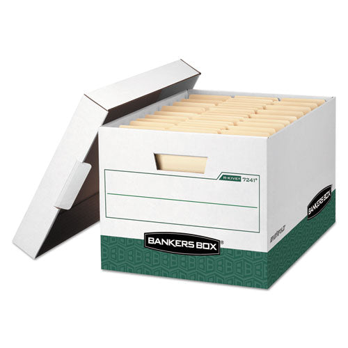 Bankers Box® wholesale. R-kive Heavy-duty Storage Boxes, Letter-legal Files, 12.75" X 16.5" X 10.38", White-green, 12-carton. HSD Wholesale: Janitorial Supplies, Breakroom Supplies, Office Supplies.