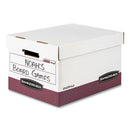 Bankers Box® wholesale. R-kive Heavy-duty Storage Boxes, Letter-legal Files, 12.75" X 16.5" X 10.38", White-red, 12-carton. HSD Wholesale: Janitorial Supplies, Breakroom Supplies, Office Supplies.