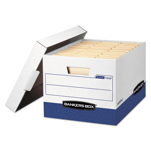 Bankers Box® wholesale. R-kive Heavy-duty Storage Boxes, Letter-legal Files, 12.75" X 16.5" X 10.38", White-blue, 12-carton. HSD Wholesale: Janitorial Supplies, Breakroom Supplies, Office Supplies.