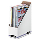 Bankers Box® wholesale. Corrugated Cardboard Magazine File, 4 X 9 1-4 X 11 3-4, White, 12-carton. HSD Wholesale: Janitorial Supplies, Breakroom Supplies, Office Supplies.