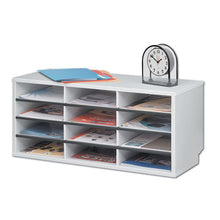 Load image into Gallery viewer, Fellowes® wholesale. Particle Board Desktop Sorter, 12 Sections, 29 X 11 7-8 X 12 15-16, Dove Gray. HSD Wholesale: Janitorial Supplies, Breakroom Supplies, Office Supplies.