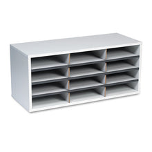 Load image into Gallery viewer, Fellowes® wholesale. Particle Board Desktop Sorter, 12 Sections, 29 X 11 7-8 X 12 15-16, Dove Gray. HSD Wholesale: Janitorial Supplies, Breakroom Supplies, Office Supplies.