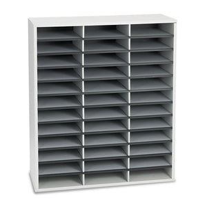 Fellowes® wholesale. Literature Organizer, 36 Sections Letter, 29 X 11 7-8 X 34 11-16, Dove Gray. HSD Wholesale: Janitorial Supplies, Breakroom Supplies, Office Supplies.