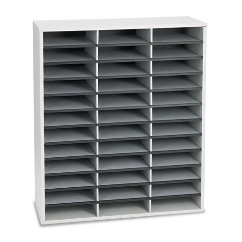 Fellowes® wholesale. Literature Organizer, 36 Sections Letter, 29 X 11 7-8 X 34 11-16, Dove Gray. HSD Wholesale: Janitorial Supplies, Breakroom Supplies, Office Supplies.