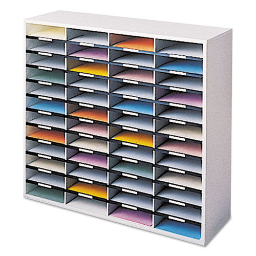 Fellowes® wholesale. Literature Organizer, 48 Letter Sections, 38 1-4 X 11 7-8 X 34 11-16, Dove Gray. HSD Wholesale: Janitorial Supplies, Breakroom Supplies, Office Supplies.