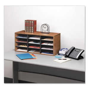 Fellowes® wholesale. Particle Board Desktop Sorter, 12 Section, 29 X 11 7-8 X 12 15-16, Medium Oak. HSD Wholesale: Janitorial Supplies, Breakroom Supplies, Office Supplies.