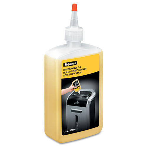 Fellowes® wholesale. Powershred Performance Oil, 12 Oz. Bottle W-extension Nozzle. HSD Wholesale: Janitorial Supplies, Breakroom Supplies, Office Supplies.