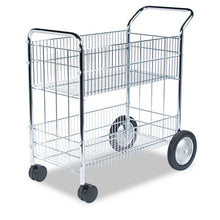 Load image into Gallery viewer, Fellowes® wholesale. Wire Mail Cart, 21.5w X 37.5d X 39.25h, Chrome. HSD Wholesale: Janitorial Supplies, Breakroom Supplies, Office Supplies.