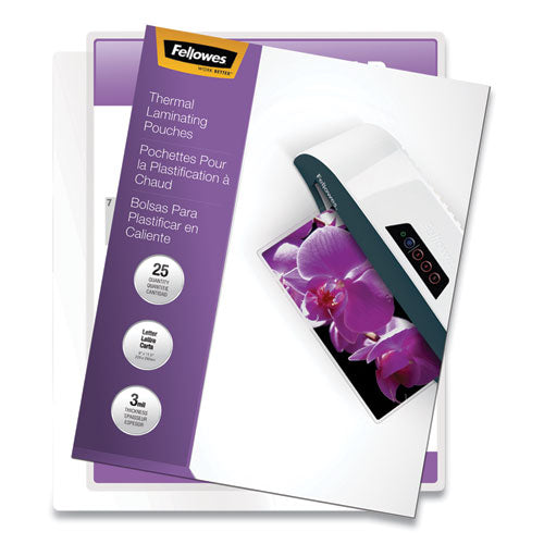 Fellowes® wholesale. Imagelast Laminating Pouches With Uv Protection, 3 Mil, 9" X 11.5", Clear, 25-pack. HSD Wholesale: Janitorial Supplies, Breakroom Supplies, Office Supplies.