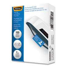 Load image into Gallery viewer, Fellowes® wholesale. Laminating Pouches, 7 Mil, 3.88&quot; X 2.63&quot;, Gloss Clear, 100-pack. HSD Wholesale: Janitorial Supplies, Breakroom Supplies, Office Supplies.