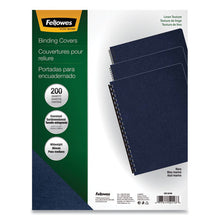 Load image into Gallery viewer, Fellowes® wholesale. Linen Texture Binding System Covers, 11-1-4 X 8-3-4, Navy, 200-pack. HSD Wholesale: Janitorial Supplies, Breakroom Supplies, Office Supplies.