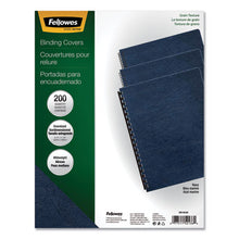 Load image into Gallery viewer, Fellowes® wholesale. Classic Grain Texture Binding System Covers, 11-1-4 X 8-3-4, Navy, 200-pack. HSD Wholesale: Janitorial Supplies, Breakroom Supplies, Office Supplies.