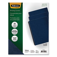 Fellowes® wholesale. Executive Leather-like Presentation Cover, Round, 11-1-4 X 8-3-4, Navy, 50-pk. HSD Wholesale: Janitorial Supplies, Breakroom Supplies, Office Supplies.