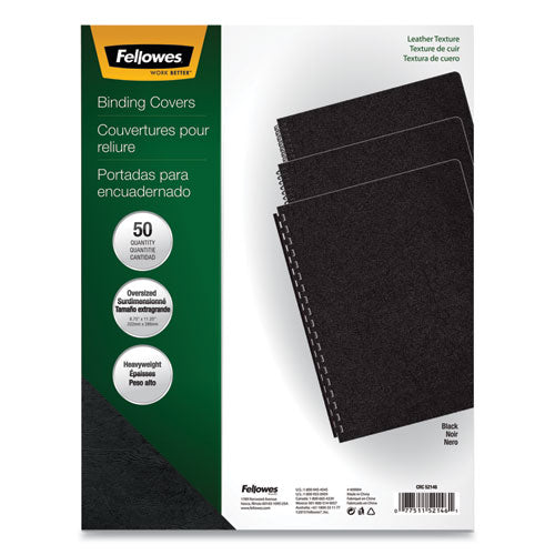 Fellowes® wholesale. Executive Leather-like Presentation Cover, Round, 11-1-4 X 8-3-4, Black, 50-pk. HSD Wholesale: Janitorial Supplies, Breakroom Supplies, Office Supplies.