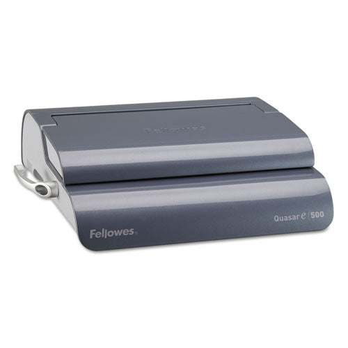 Fellowes® wholesale. Quasar 500 Electric Comb Binding System, 16 7-8 X 15 3-8 X 5 1-8, Metallic Gray. HSD Wholesale: Janitorial Supplies, Breakroom Supplies, Office Supplies.