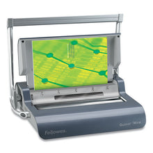 Load image into Gallery viewer, Fellowes® wholesale. Quasar Manual Wire Binding Machine, 18 1-8 X 15 3-8 X 5 1-8, Metallic Gray. HSD Wholesale: Janitorial Supplies, Breakroom Supplies, Office Supplies.