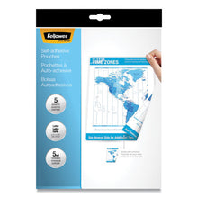 Load image into Gallery viewer, Fellowes® wholesale. Self-adhesive Laminating Pouches, 5 Mil, 9&quot; X 11.5&quot;, Gloss Clear, 5-pack. HSD Wholesale: Janitorial Supplies, Breakroom Supplies, Office Supplies.