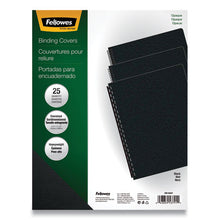 Load image into Gallery viewer, Fellowes® wholesale. Futura Binding System Covers, Round Corners, 11 1-4 X 8 3-4, Black, 25-pack. HSD Wholesale: Janitorial Supplies, Breakroom Supplies, Office Supplies.