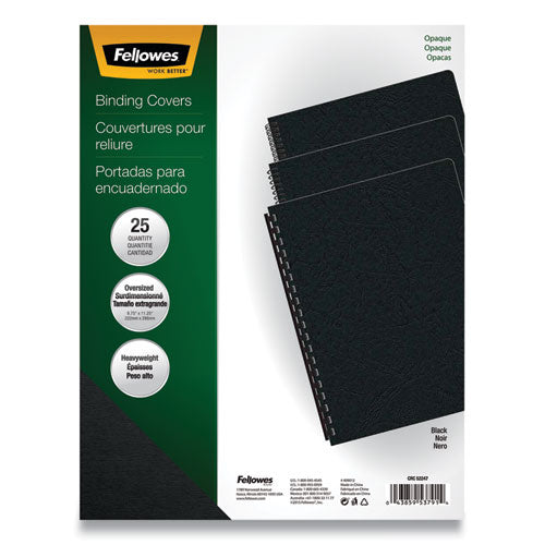 Fellowes® wholesale. Futura Binding System Covers, Round Corners, 11 1-4 X 8 3-4, Black, 25-pack. HSD Wholesale: Janitorial Supplies, Breakroom Supplies, Office Supplies.