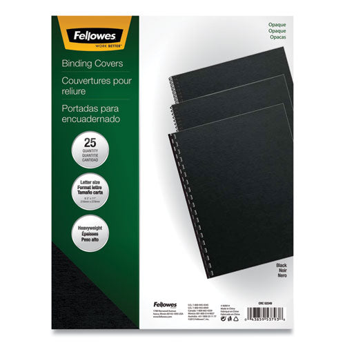 Fellowes® wholesale. Futura Binding System Covers, Square Corners, 11 X 8 1-2, Black, 25-pack. HSD Wholesale: Janitorial Supplies, Breakroom Supplies, Office Supplies.