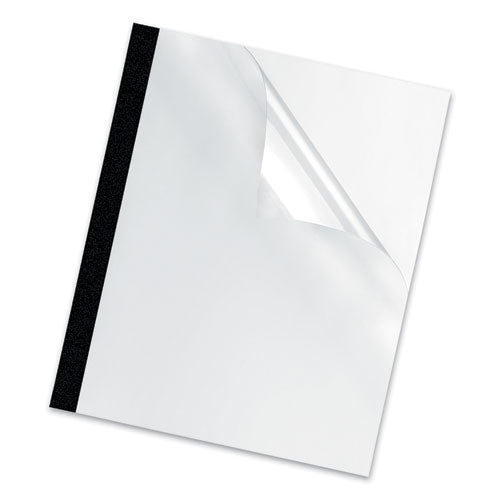 Fellowes® wholesale. Thermal Binding System Covers, 15-sheet Cap, 11 X 8.5, Clear-black, 10-pack. HSD Wholesale: Janitorial Supplies, Breakroom Supplies, Office Supplies.