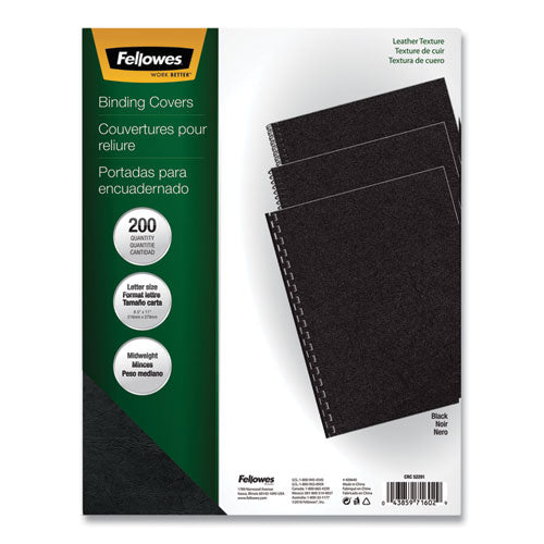 Fellowes® wholesale. Executive Leather-like Presentation Cover, Square, 11 X 8 1-2, Black, 200-pk. HSD Wholesale: Janitorial Supplies, Breakroom Supplies, Office Supplies.