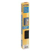 Load image into Gallery viewer, Fellowes® wholesale. Plastic Comb Bindings, 1-4&quot; Diameter, 20 Sheet Capacity, Black, 25 Combs-pack. HSD Wholesale: Janitorial Supplies, Breakroom Supplies, Office Supplies.