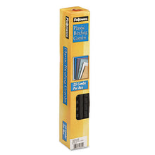 Load image into Gallery viewer, Fellowes® wholesale. Plastic Comb Bindings, 3-8&quot; Diameter, 55 Sheet Capacity, Black, 25 Combs-pack. HSD Wholesale: Janitorial Supplies, Breakroom Supplies, Office Supplies.