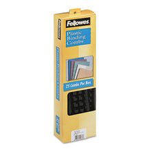 Load image into Gallery viewer, Fellowes® wholesale. Plastic Comb Bindings, 1-2&quot; Diameter, 90 Sheet Capacity, Black, 25 Combs-pack. HSD Wholesale: Janitorial Supplies, Breakroom Supplies, Office Supplies.