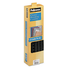 Load image into Gallery viewer, Fellowes® wholesale. Plastic Comb Bindings, 5-8&quot; Diameter, 120 Sheet Capacity, Black, 25 Combs-pack. HSD Wholesale: Janitorial Supplies, Breakroom Supplies, Office Supplies.