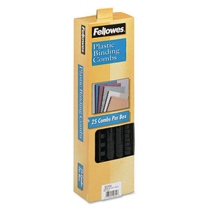 Fellowes® wholesale. Plastic Comb Bindings, 5-8" Diameter, 120 Sheet Capacity, Black, 25 Combs-pack. HSD Wholesale: Janitorial Supplies, Breakroom Supplies, Office Supplies.