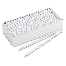 Load image into Gallery viewer, Fellowes® wholesale. Plastic Comb Bindings, 3-8&quot; Diameter, 55 Sheet Capacity, White, 100 Combs-pack. HSD Wholesale: Janitorial Supplies, Breakroom Supplies, Office Supplies.