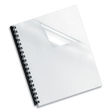 Load image into Gallery viewer, Fellowes® wholesale. Crystals Presentation Covers W-square Corner, 3-hole, 11 X 8 1-2, Clear, 100-pk. HSD Wholesale: Janitorial Supplies, Breakroom Supplies, Office Supplies.