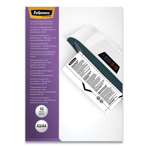 Fellowes® wholesale. Laminator Cleaning Sheets, 3 To 10 Mil, 8.5