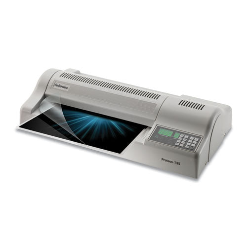 Fellowes® wholesale. Proteus 125 Laminator, 12" Max Document Width, 10 Mil Max Document Thickness. HSD Wholesale: Janitorial Supplies, Breakroom Supplies, Office Supplies.