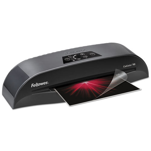 Fellowes® wholesale. Callisto 95 Laminators, 9" Max Document Width, 5 Mil Max Document Thickness. HSD Wholesale: Janitorial Supplies, Breakroom Supplies, Office Supplies.