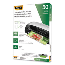 Load image into Gallery viewer, Fellowes® wholesale. Thermal Laminating Pouches, 5 Mil, 9&quot; X 11.5&quot;, Matte Clear, 50-pack. HSD Wholesale: Janitorial Supplies, Breakroom Supplies, Office Supplies.