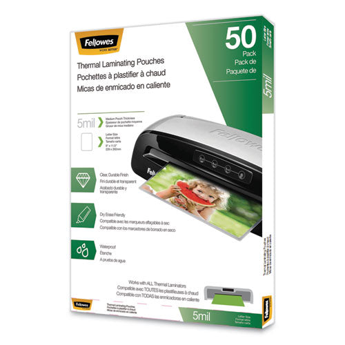 Fellowes® wholesale. Thermal Laminating Pouches, 5 Mil, 9