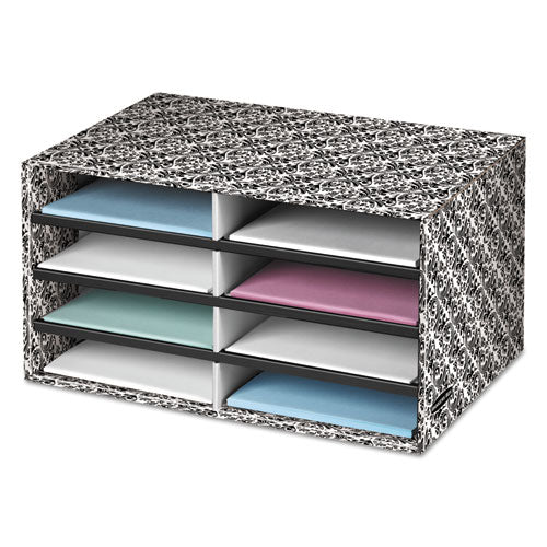 Bankers Box® wholesale. Decorative Sorter, 8 Letter Sections, 19 1-2 X 12 3-8 X 10 1-4, Bk-we Brocade. HSD Wholesale: Janitorial Supplies, Breakroom Supplies, Office Supplies.