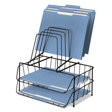 Load image into Gallery viewer, Fellowes® wholesale. Wire Double Tray With Step File Sorter, 8 Sections, Letter Size Files, 13.88&quot; X 10.13&quot; X 14&quot;, Black. HSD Wholesale: Janitorial Supplies, Breakroom Supplies, Office Supplies.