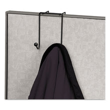 Load image into Gallery viewer, Fellowes® wholesale. Partition Additions Wire Double-garment Hook, 4 X 6, Black. HSD Wholesale: Janitorial Supplies, Breakroom Supplies, Office Supplies.