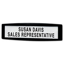 Load image into Gallery viewer, Fellowes® wholesale. Plastic Partition Additions Nameplate, 9 X 2 1-2, Graphite. HSD Wholesale: Janitorial Supplies, Breakroom Supplies, Office Supplies.