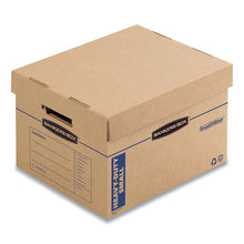 Load image into Gallery viewer, Bankers Box® wholesale. Smoothmove Maximum Strength Moving Boxes, Small, Half Slotted Container (hsc), 15&quot; X 15&quot; X 12&quot;, Brown Kraft-blue, 8-pack. HSD Wholesale: Janitorial Supplies, Breakroom Supplies, Office Supplies.