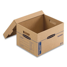 Load image into Gallery viewer, Bankers Box® wholesale. Smoothmove Maximum Strength Moving Boxes, Small, Half Slotted Container (hsc), 15&quot; X 15&quot; X 12&quot;, Brown Kraft-blue, 8-pack. HSD Wholesale: Janitorial Supplies, Breakroom Supplies, Office Supplies.